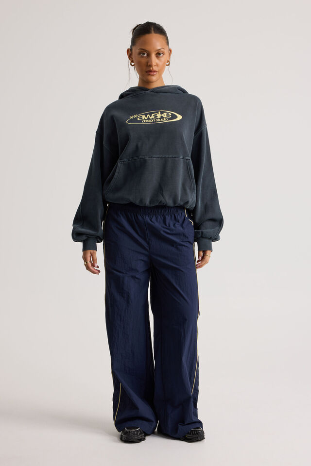 Freya Wide Leg  Woven Sporty Trackpant, NAVY BLAZER