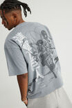 Box Fit Attack On Titans Tshirt, LCN AOT WASHED CONCRETE/EREN ARMIN MIKASA - example image 1