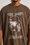 Box Fit Music Merch T Shirt, LCN BRA CEDAR/TUPAC CALI LOVE - alternate image 4