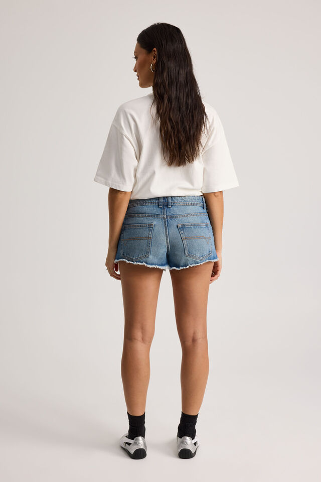 Low Rise Denim Short, BRIGHT BLUE