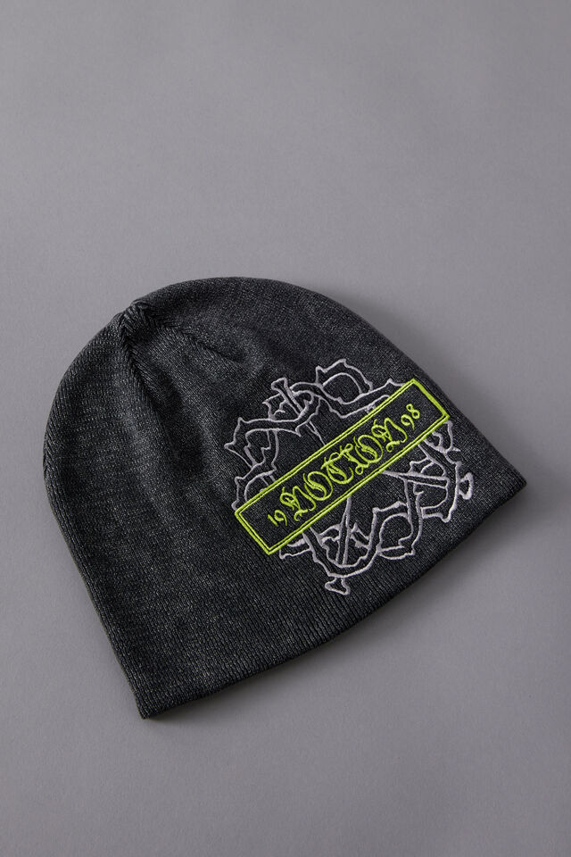 Notion Acid Wash Logo Beanie, NOTION ACID WASH BLK W EMB