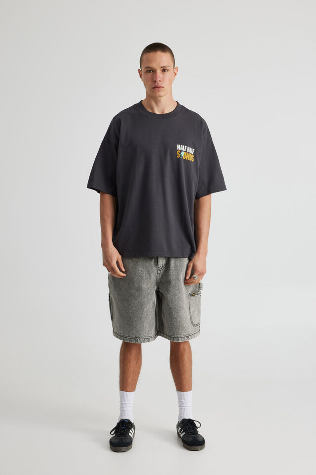 Half Half Heavyweight Box Fit Graphic Tshirt, HH SLATE/HALF HALF SOUNDS