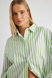 Oversized Shirt, GREEN STRIPE - alternate image 4