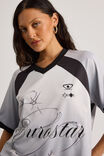 V Neck Sports Jersey, WHITE/EUROSTAR - alternate image 4