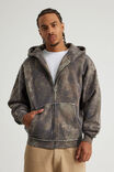 Notion Zip Thru Hoodie, NTN WASHED ABSTRACT DYE CAMO/RAW - alternate image 1