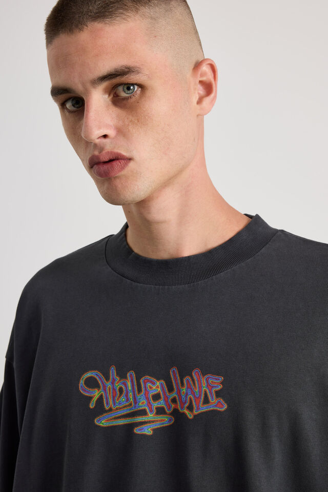 Half Half Heavyweight Box Fit Graphic Tshirt, HH WASHED SLATE/HEAT MAP