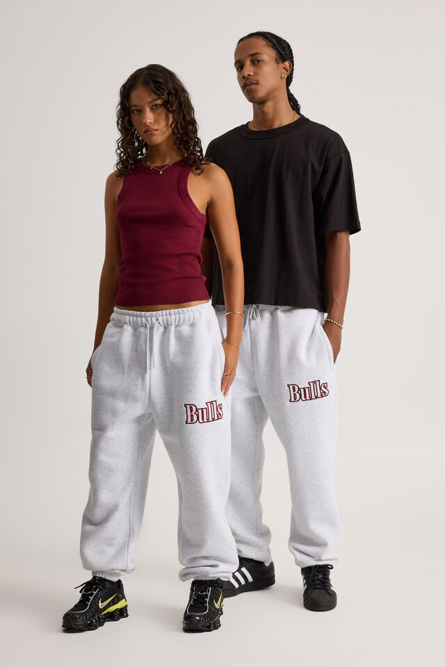Nba Track Pant, LCN NBA SILVER MARLE/CHICAGO BULLS