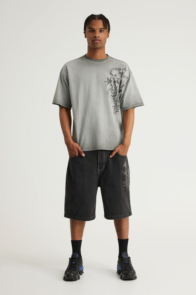 Notion Vintage Graphic Tshirt, NTN WASHED BLACK/SKULL N CROSS