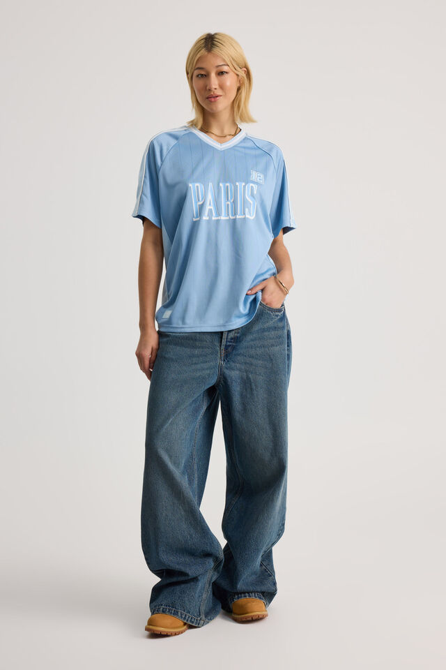V Neck Sports Jersey, MARINA BLUE/PARIS