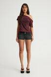 Off Shoulder Graphic Tee, BORDEAUX/SUMMER ROMANCE - example image 2