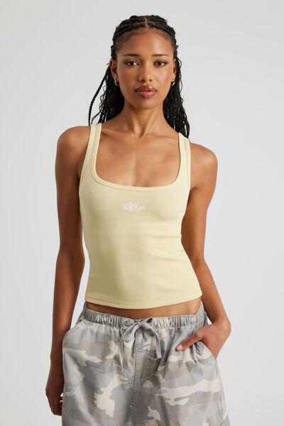 Graphic Scoop Neck Tank, DAFFODIL/OG STAR