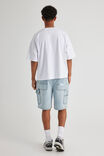 Half Half Painter Baggy Denim Short, DAY BLUE - alternate image 3