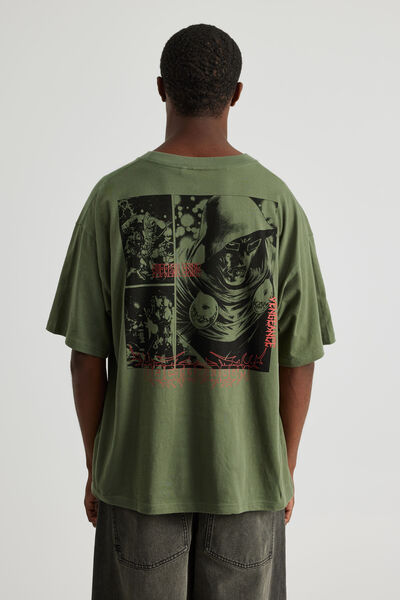 Marvel Box Fit Tshirt, LCN MAR CYPRESS GREEN/DR DOOM