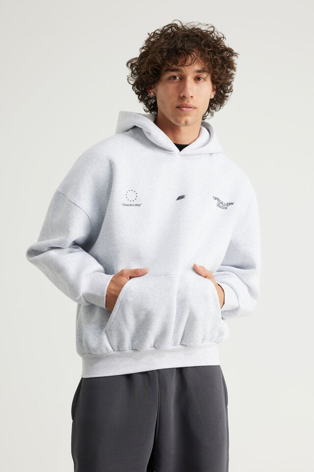 Open Gallery Hoodie, OG SILVER MARLE/VERTICAL