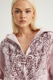 Notion Boxy Zip Through Hoodie, NTN PINK DUST/GOTHIC SCRIPT - example image 4