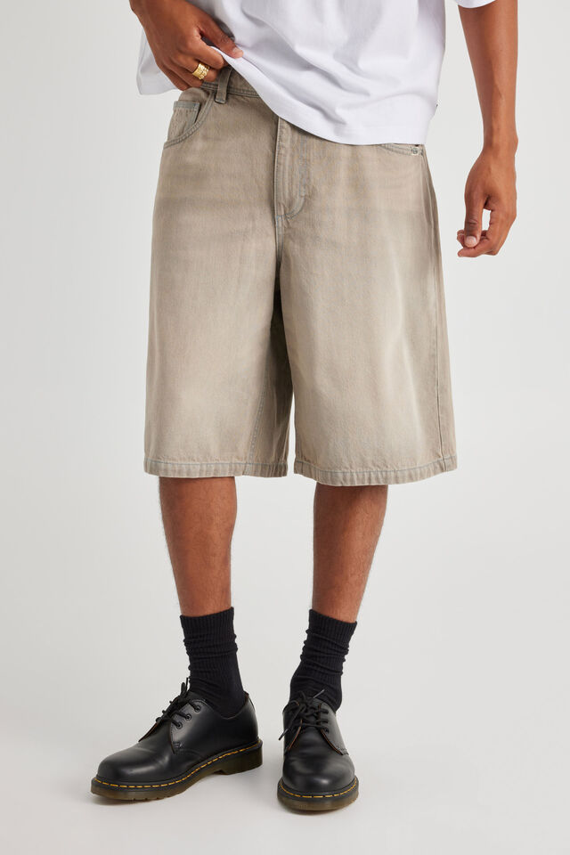 Half Half El Grande Denim Short, SANDY GREY