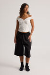 Novie Off Shoulder Shirt, WHITE - alternate image 2