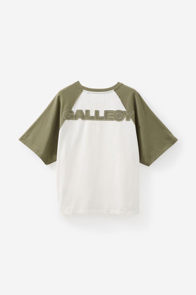 Open Gallery Raglan Tshirt, OG CLOUD/DUSTY KHAKI REWORN