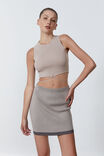 Contrast Trim Mini Skirt, NUDE BLUSH/TORNADO