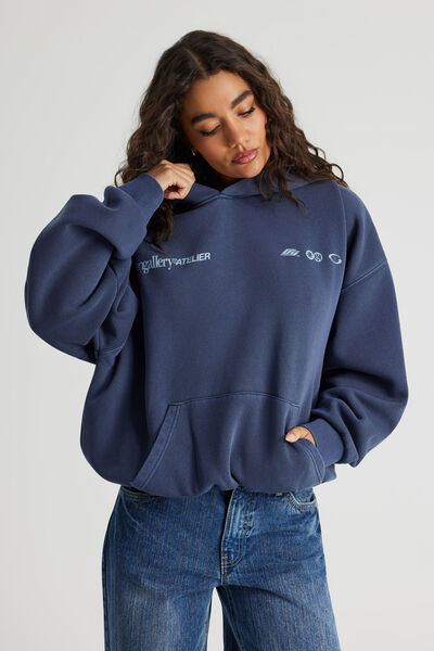 Open Gallery Hoodie, OG WASHED SEAL/GALLERY ATELIER