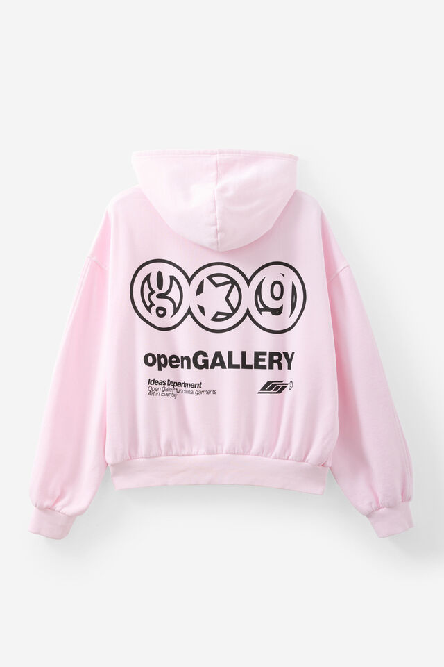 Open Gallery Boxy Hoodie, OG WASHED ICE PINK/TRIAD