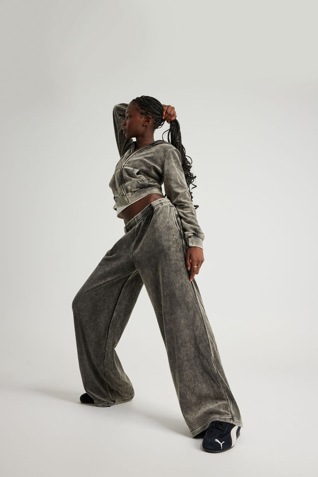 Notion Velour Zip Through, NTN WASHED BLACK