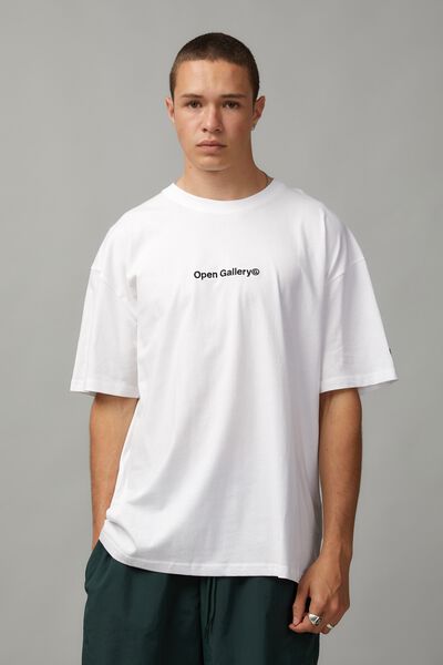 Oversized Open Gallery T Shirt, WHITE/OPEN GALLERY