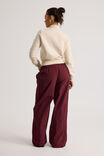 Freya Wide Leg  Woven Sporty Trackpant, CHERRY LACQUER - alternate image 3