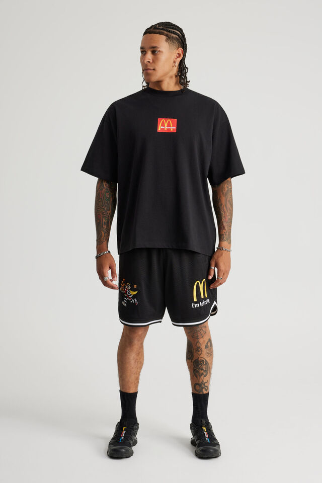 Mcdonalds Basketball Short, LCN MCD BLACK/MCDONALDS GOLDEN ARCHES
