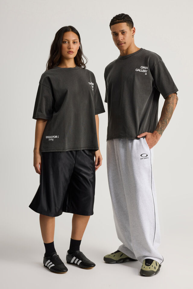 Open Gallery Box Fit Tshirt, OG WASHED BLACK/SHARP EDGES