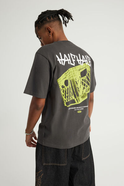 Half Half Heavyweight Core Fit Tshirt, HH SLATE/MILK CRATE