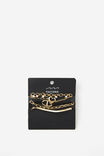 Summer Bracelet Pack, GOLD W BLK CORD AND PEARLS - example image 2