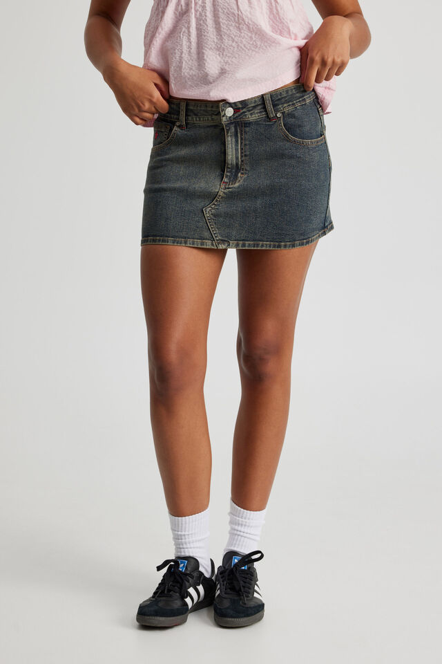 Stretch Denim Skirt, WORKSHOP BLUE