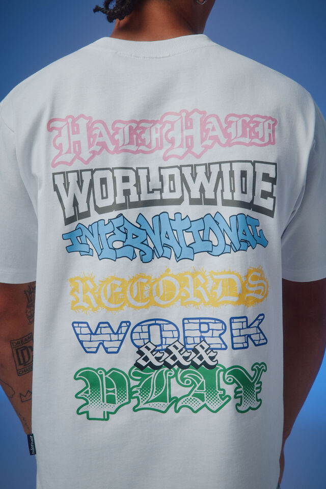 Half Half Heavyweight Core Fit Tshirt, HH WHITE/STACKER