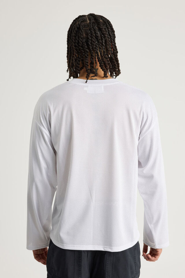 Open Gallery Long Sleeve Mesh Tshirt, OG WHITE/GALLERY PANEL