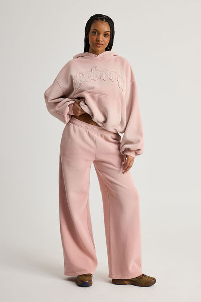 Classic Wide Leg Trackpant, WASHED MUTED PINK