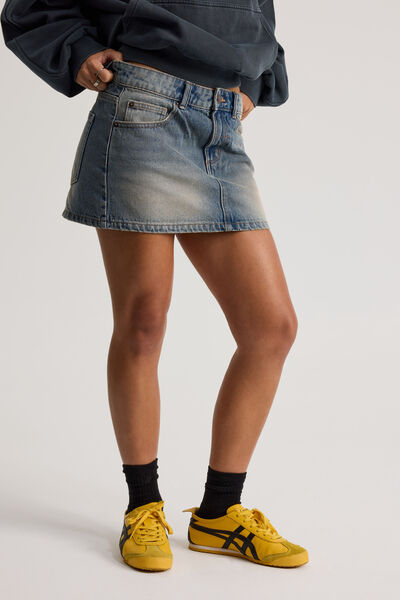 Everyday Denim Skirt, WASHED OUT BLUE