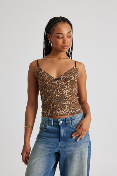 Sophia Mesh Cami, LEOPARD