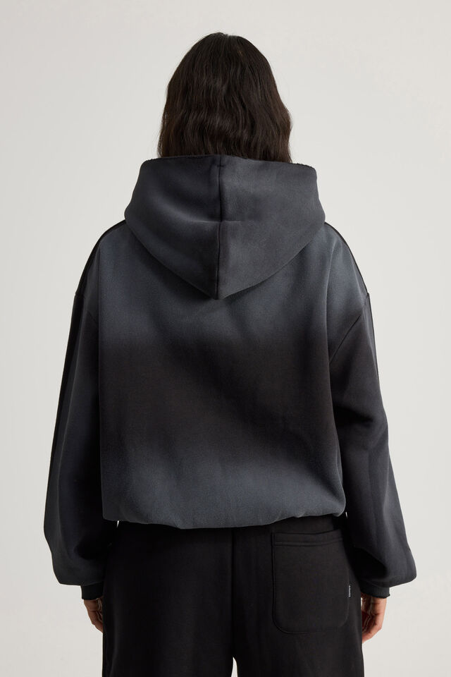 Notion Boxy Hoodie, NTN WASHED BLACK/GOTHIC SPRAY