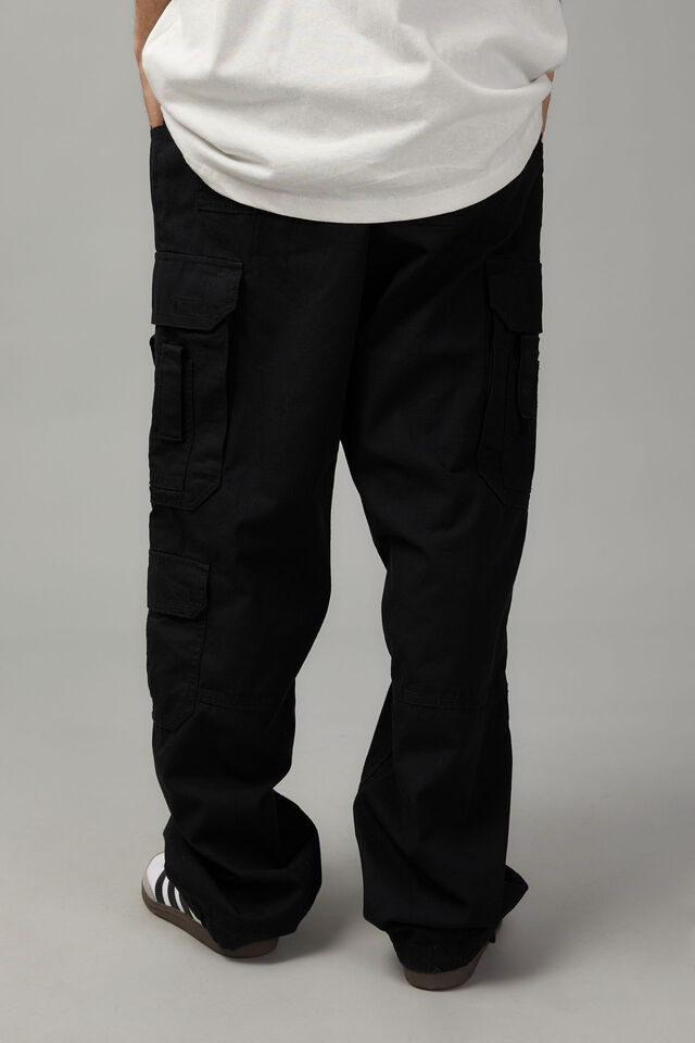 Baggy Rip Stop Cargo Pant, BLACK