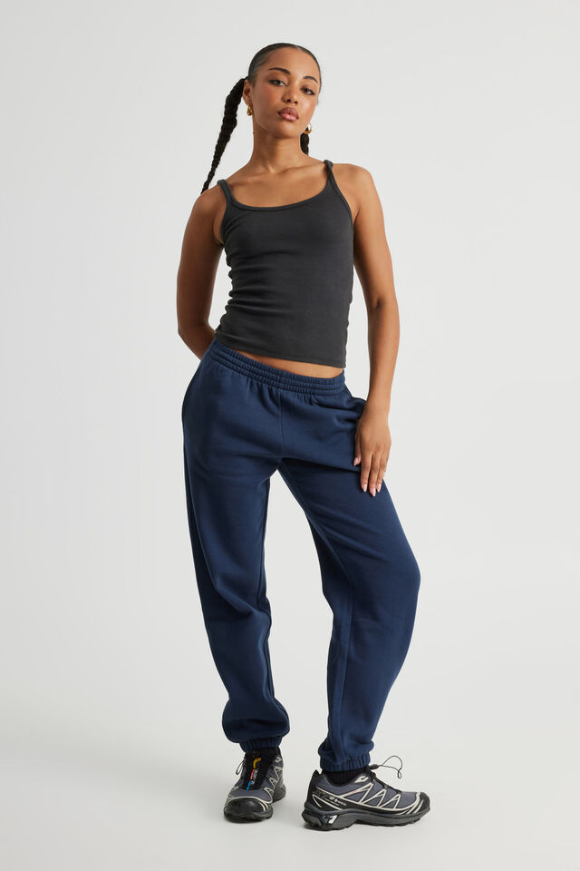 Cuffed Slouchy Trackpant, NAVY BLAZER
