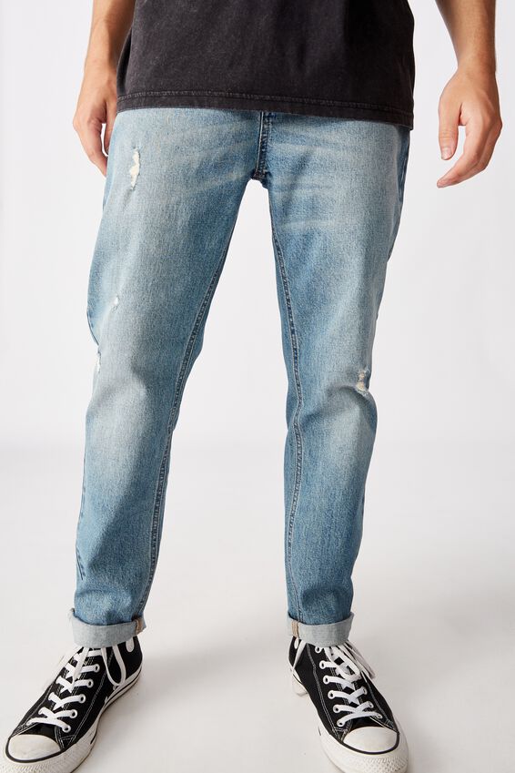 Relaxed Tapered Jean, MID BLUE
