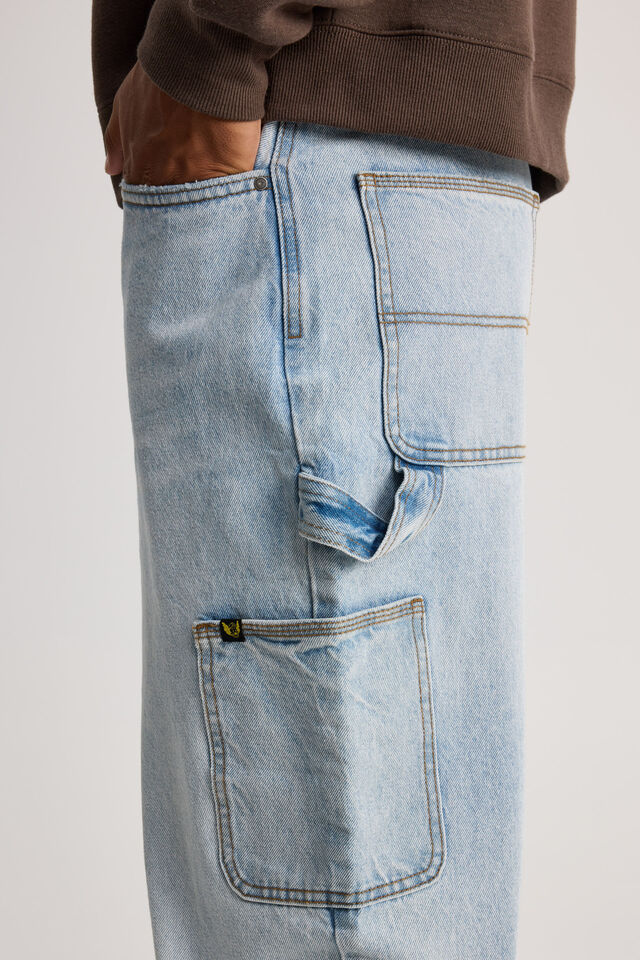 Half Half Baggy Painter Jean, DAY BLUE