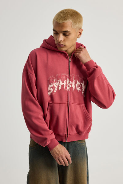 Marvel  Zip Thru Hoodie, LCN MAR TUSCAN RED/CARNAGE