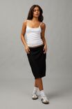 Mesh Midi Slip Skirt, BLACK - alternate image 1