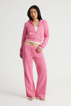 Fitted Zip Through Hoodie, NTN WASHED HYPER PINK - example image 2