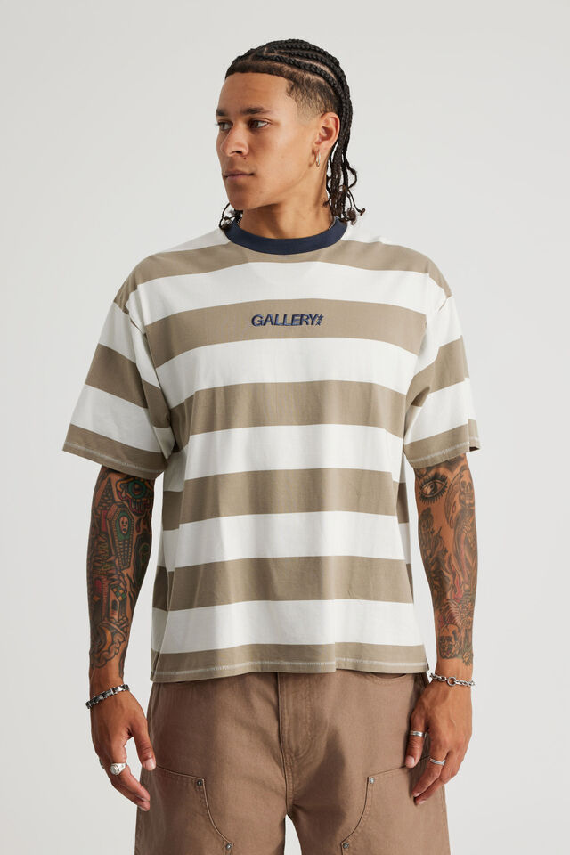 Open Gallery Box Fit Tshirt, OG GALLERY STRIPE STAR/OG LOGO
