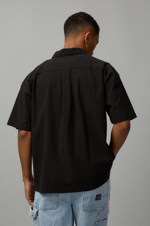 Textured Street Shirt, BLACK