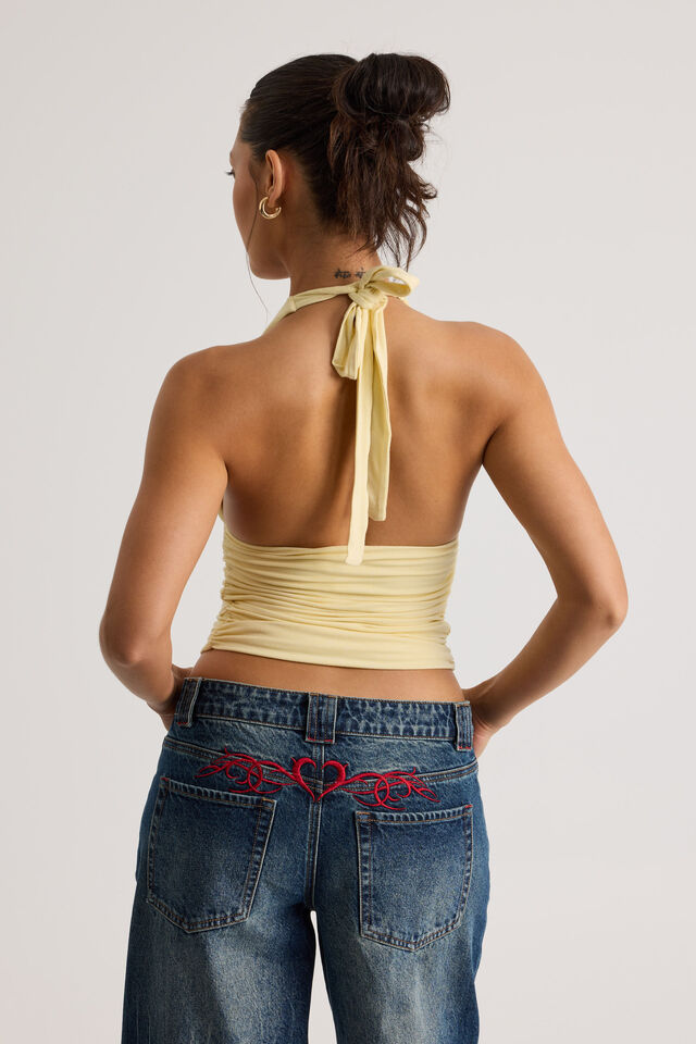 Emma Gathered Halter, BUMBLE YELLOW