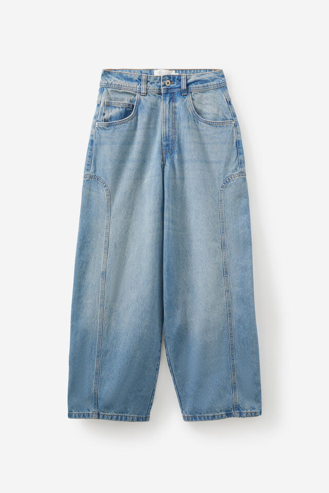 Open Gallery Barrel Leg Jean, OPEN BLUE